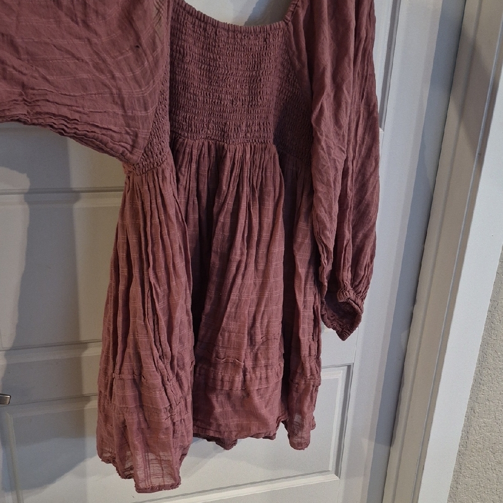 Free People Dusty Rose Crochet Detail Dress - Picture 7 of 12